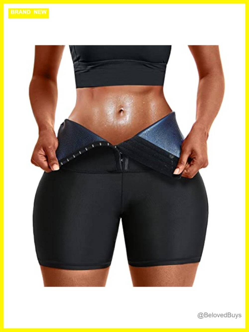 BXVX Sauna Sweat Shorts High Waist Compression Thermo Workout Body Shaper